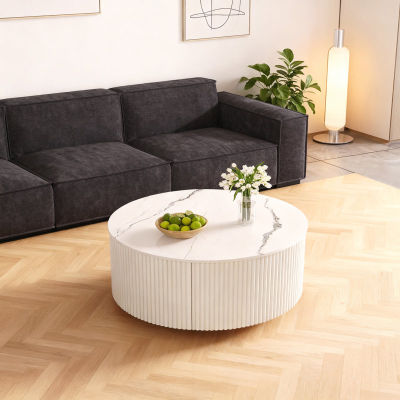 Table basse ronde Modern, Blanc