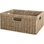 Panier en osier géant pour l'organisation, panier de rangement en ruppie maritime avec poignées intégrées, panier en osier tissé à la main pour couverture, paquet de 1