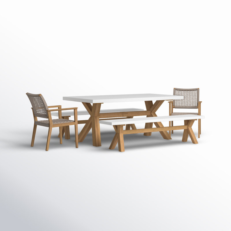Ensemble de salle à manger rectangulaire pour 8 personnes 74 po Fleur