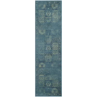 Tapis oriental turquoise / gris Evanoff