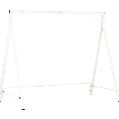 Support de balançoire en métal blanc, capacité de 240 kg (528 lb), idéal pour la pelouse et le patio.