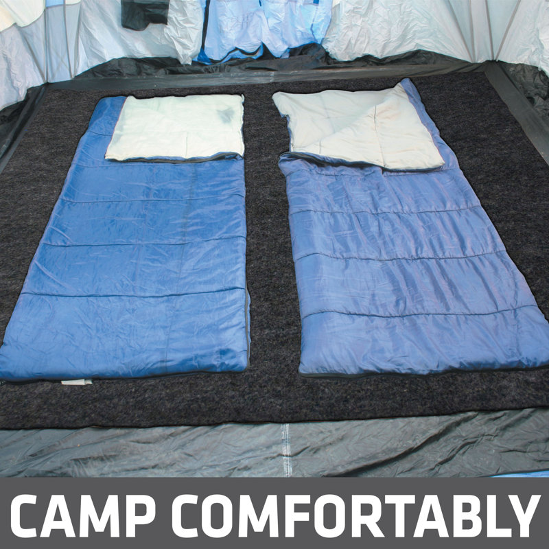 XL Tent Carpet Mat Footprint Liner For Camping, Waterproof Backing Blocks Moisture, Soft, Compact And Portable (60" x 74") (USA Made)