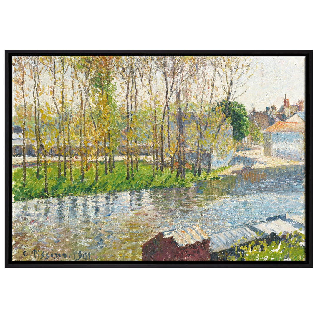 Gerahmtes Leinwandbild Bords Du Loing À Moret von Camille Pissarro