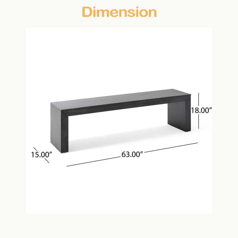 Dining Bench, Black
