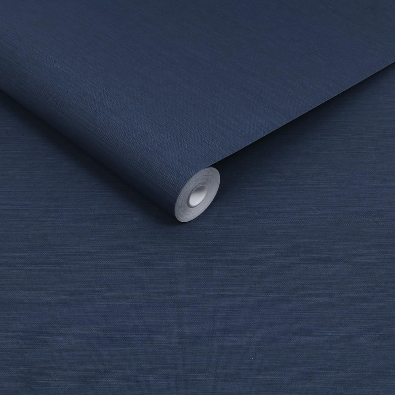 Envy Stitch Please Textured Plain Wallpaper, Navy