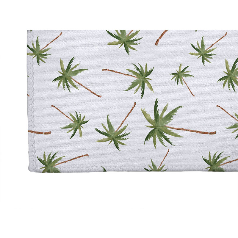Tapis de bureau léger Summer Palms, L 36 po x P 60 po, Blanc