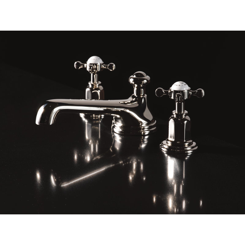 Edwardian Widespread Lavatory Faucet With Low Spout, Polished Nickel