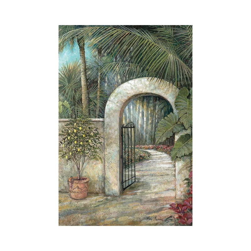 Tranquil Garden II par Ruane Manning - reproduction d'art, Toile tendue, Aucun mat, H 18 po x l 12 po x P 1,5 po