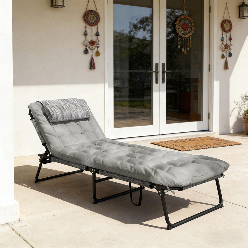 Chaise longue d'extérieur, chaise longue pliante