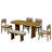 Solid Wood Dining Table Set With Bench - 6-Piece Upholstered Rectangular Dining Room Table Set With Bench-1847791382