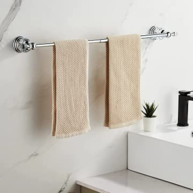 Porte-serviettes mural simple réglable 29 po, Chrome chrome