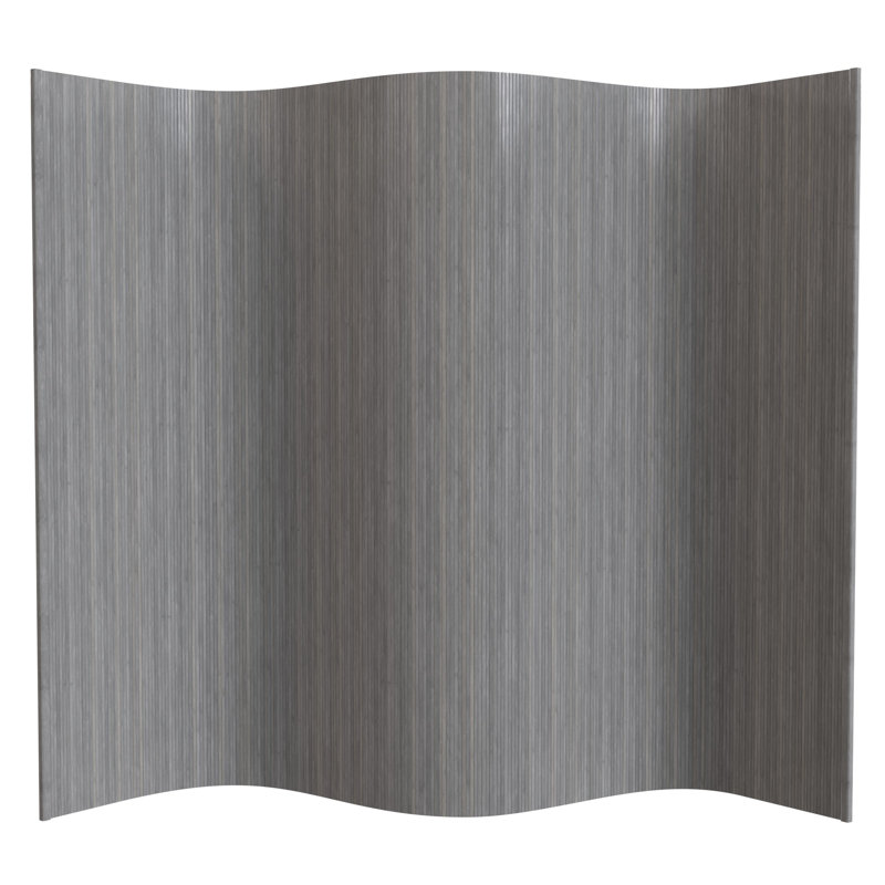 Siena Rolling Bamboo Room Divider, Gray, 6 ft. Tall