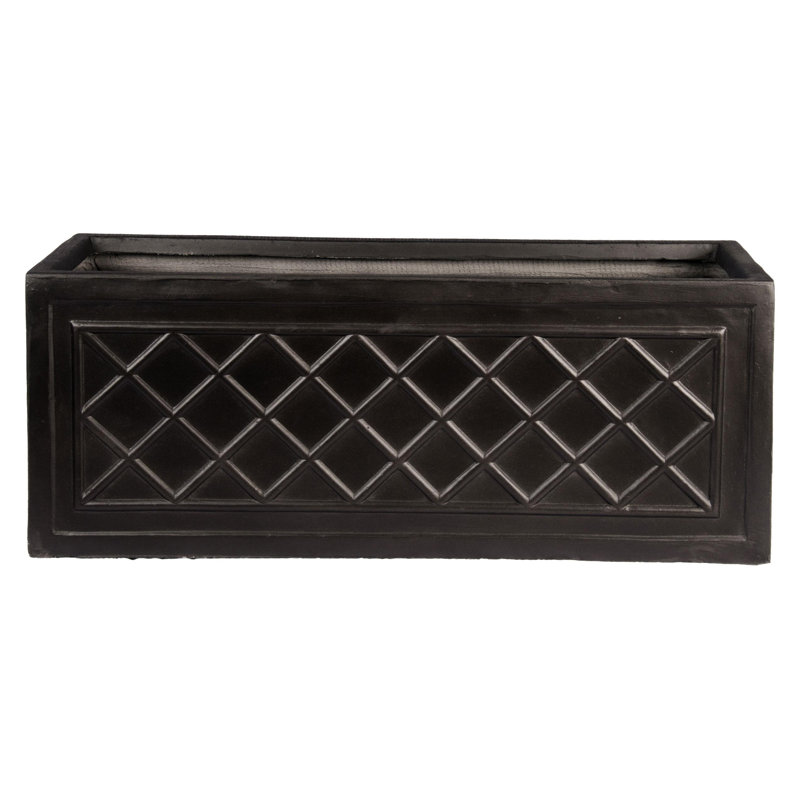 Stone Window Box Planter, 22 cm H x 60 cm W x 22 cm D, Dark Grey