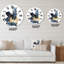 Paysage de montagnes bleues foncées et coups d'or II - horloge murale moderne-60186982