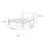 Structure de lit double en métal, lit plateforme robuste, mobilier de chambre à coucher moderne, design élégant et durable, blanc