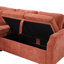 Canapé modulaire en L orange 81,9 po avec rangement et fonctionnalité de lit, chenille douce, coussins décoratifs incurvés pour décor contemporain, orange, 81,9 po, rembourré, fonctionnel, spacieux, avec accoudoirs assortis, petit