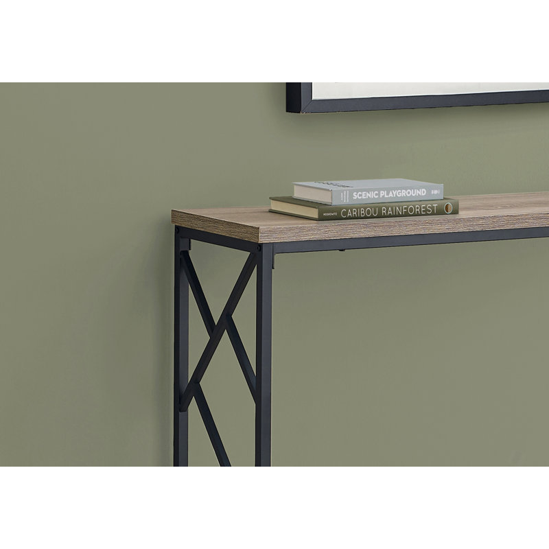 Table d'appoint, console, vestibule, étroit, canapé, salon, chambre à coucher, métal noir, contemporain, moderne, Taupe