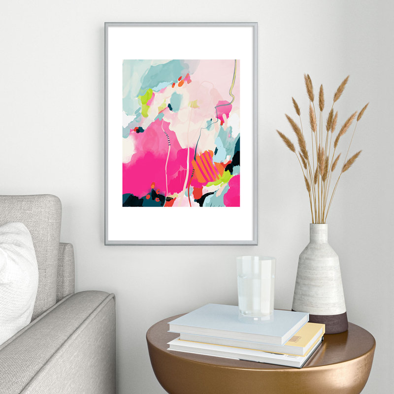 Pink Sky II encadré sur papier, Argent, H 19 po x l 13 po