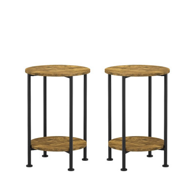 Ensemble de 3 tables basses et tables de bout pour le salon, ensemble de 3 tables basses et tables de bout rondes avec grand rangement, mobilier de ferme moderne pour la maison d'appartements