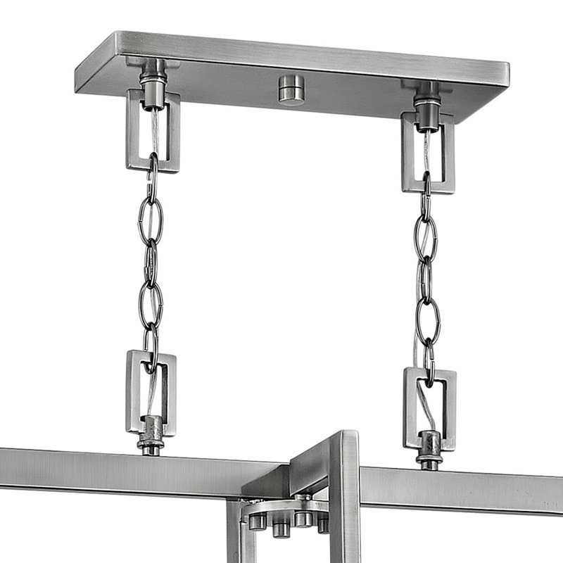 Hampton 4 - Light Unique / Statement Square / Rectangle Chandelier, Antique Nickel