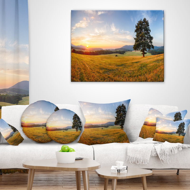 Coussin lombaire à l’arbre tout-en-un à coucher de soleil