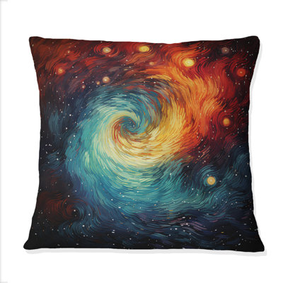 Coussin décoratif coloré "Storm" tourbillonnant coloré I - Storms