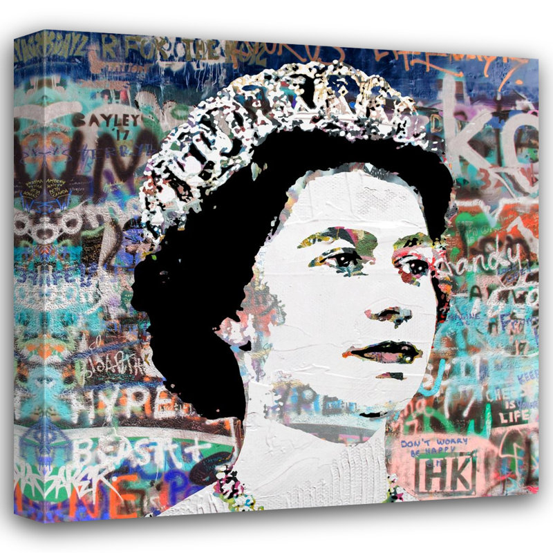 «Queen Graffiti» par Stephen Chambers, impression sur toile tendue, L 15 po x H 15 po