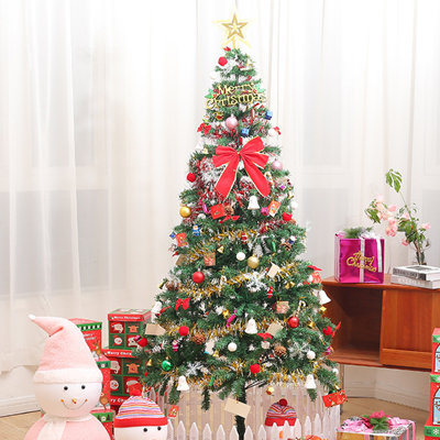 5-Foot Artificial PVC Christmas Tree with LED Lights, Green Holiday Christmas Tree with 109 Hanging Holiday Decorations