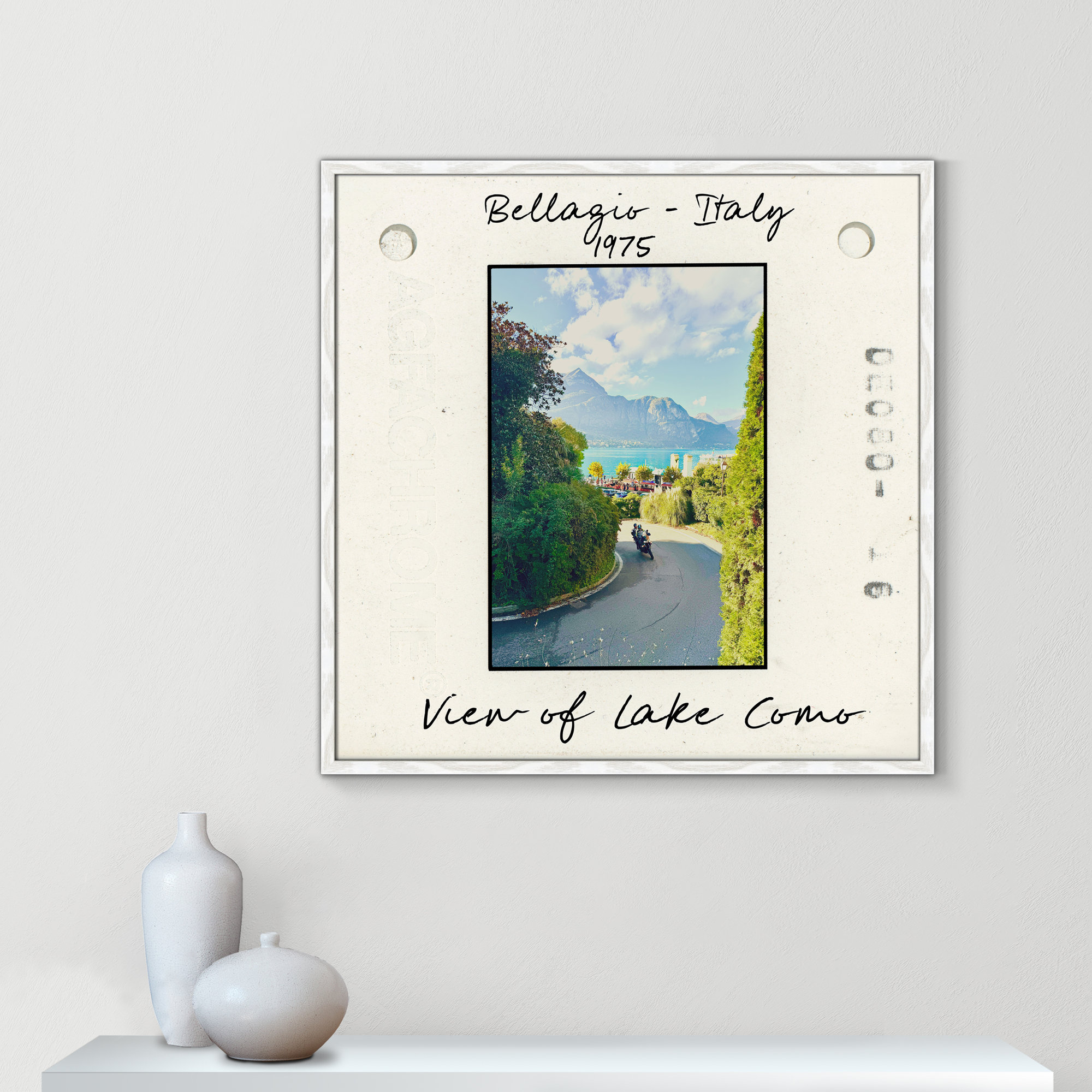 Belaggio, Italy - View of Lake Como Print by Susan Jill, White Single Picture Framed Paper, 32" H x 32" W x 0.75" D