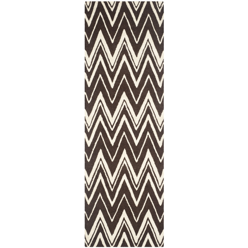 Sanyla Hand Tufted Wool Chevron Rug, Runner 2'6" x 8'