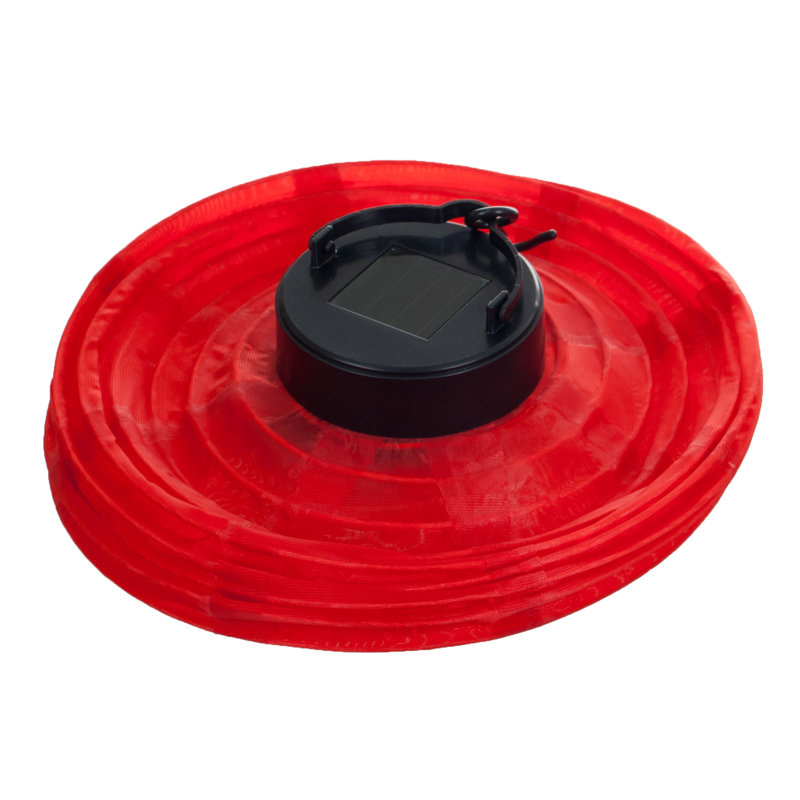 Lanterne solaire solaire en papier pour l'extérieur, rouge