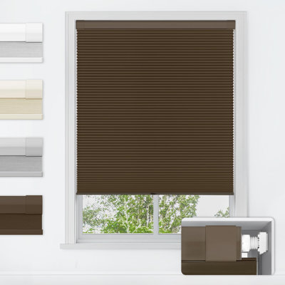  No Tools No Drill Cordless Cellular Shades, Blackout Light Blocking Honeycomb Shades for Home, Thermal Insulation Blinds for Windows, 26" W x 72" H, White