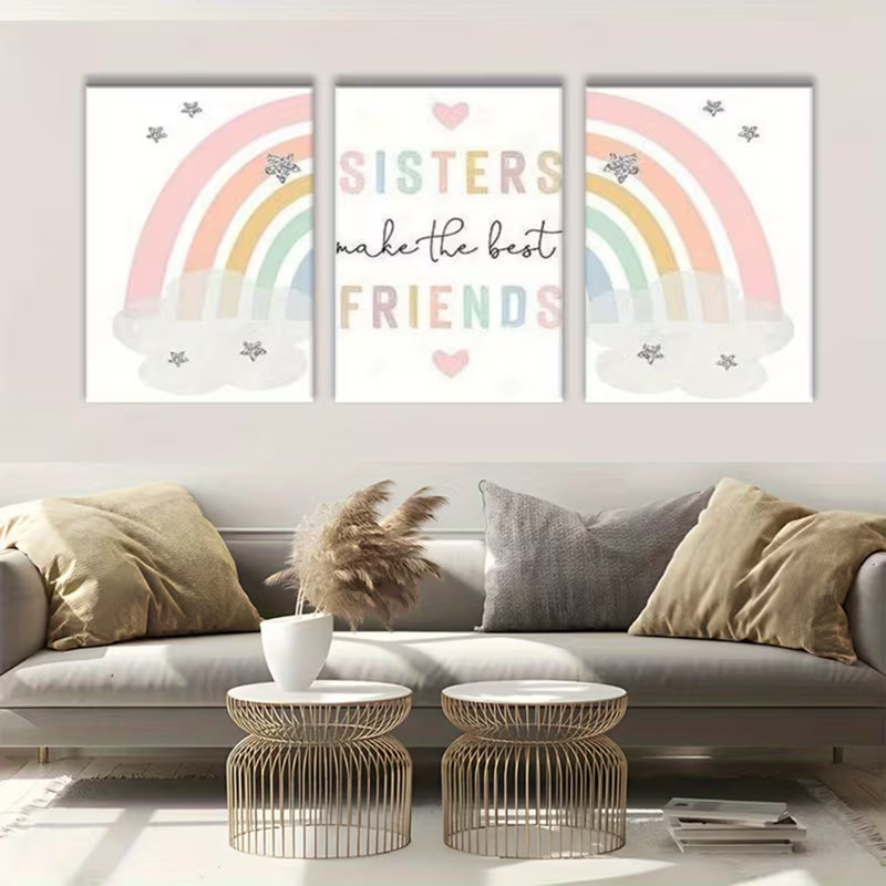 3 Piece Wrapped Canvas Print, 40 cm H x 90 cm W