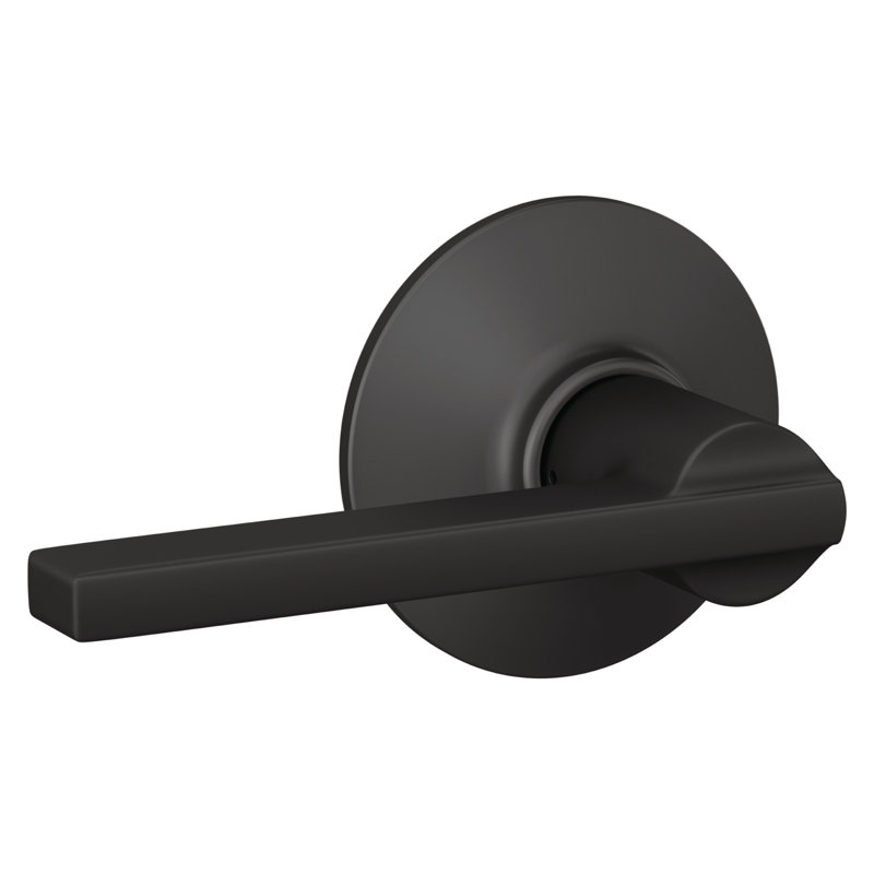 Latitude Lever Hall and Closet Lock, Matte Black