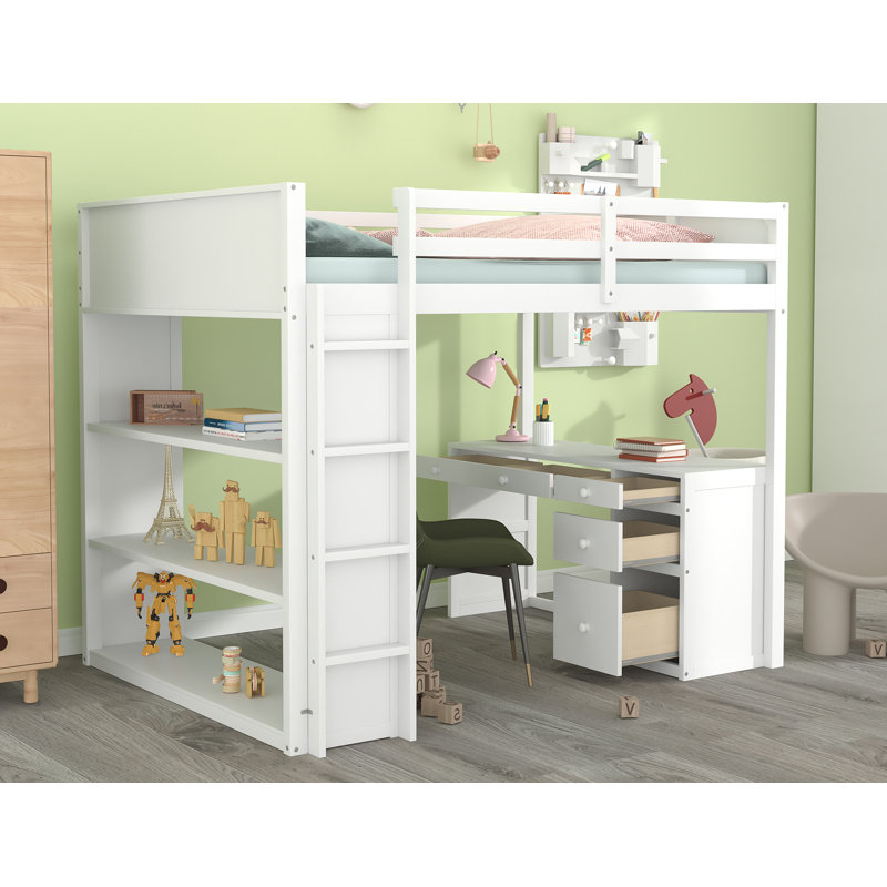 Rondae Kids Full Loft Bed, White