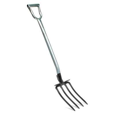 Fourche à 4 dents pour le jardinage - Dents en alliage d'acier robustes Pitchfork de 42,5 po - Fourche de jardin pour ameublir le sol, le compost, le paillage, l'aération ou le fumier - Outils de jardinage par Kings County Tools