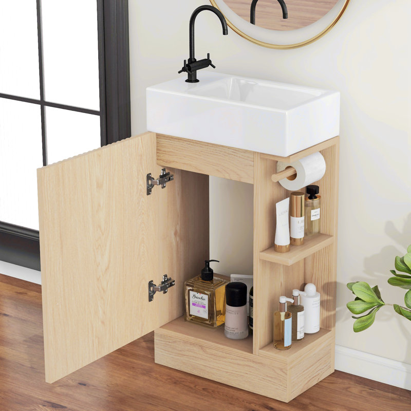 Rangement pour salle de bain Ockton, Naturel