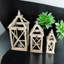 3 Piece Wood Floor Lantern Set