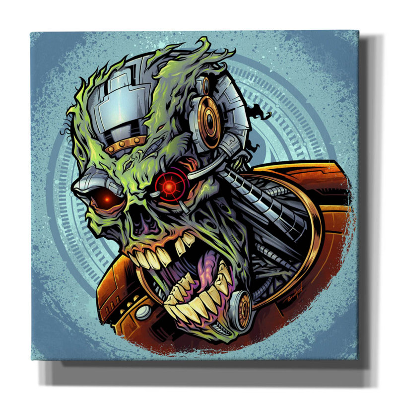 «Tilghmanton Cyborg Zombie» sur toile, H 12 po x l 12 po x P 0,75 po