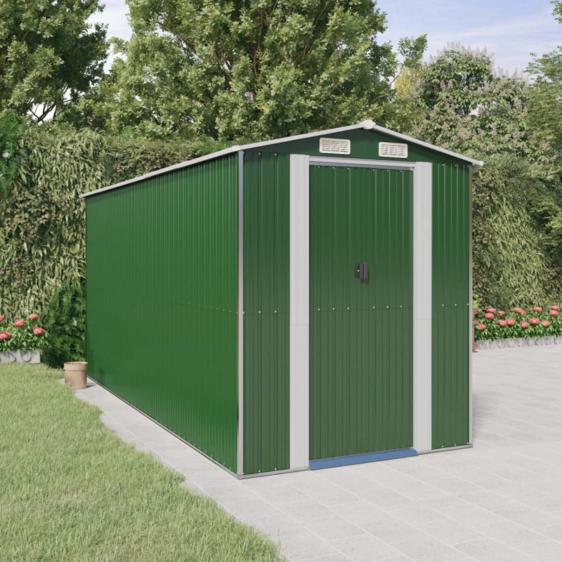 6 ft. W x 14 ft. D Galvanised Steel Apex Garden Shed