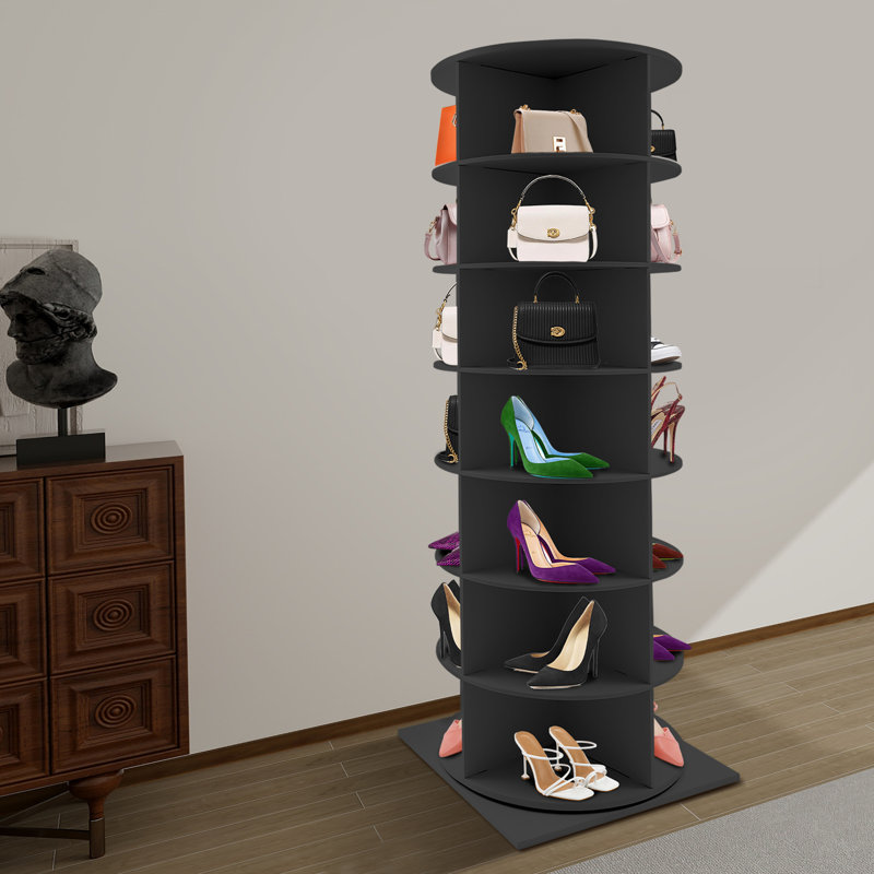 Range-chaussures rotatif 28 paires 28 paires, Noir