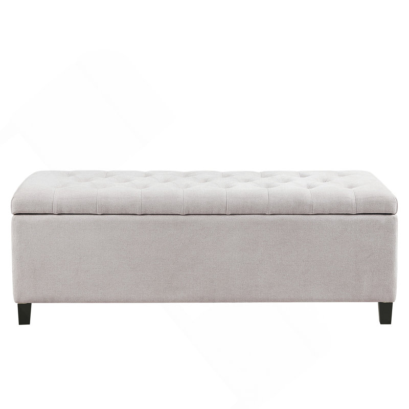 Banc de rangement capitonné à fermeture en douceur