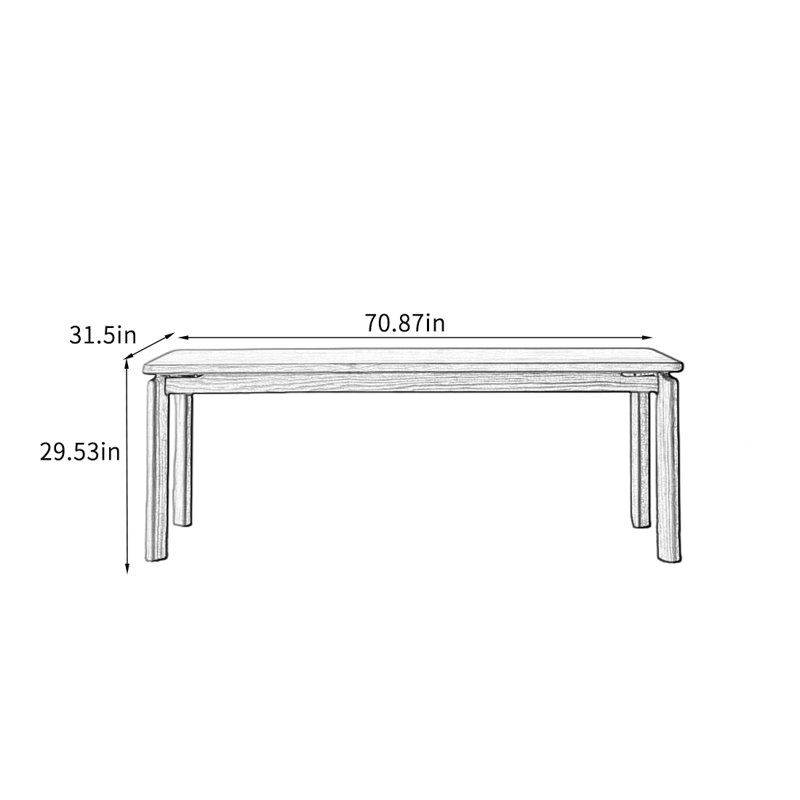 Table de salle à manger Simple, H 29,53 po x L 70,87 po x l 31,5 po
