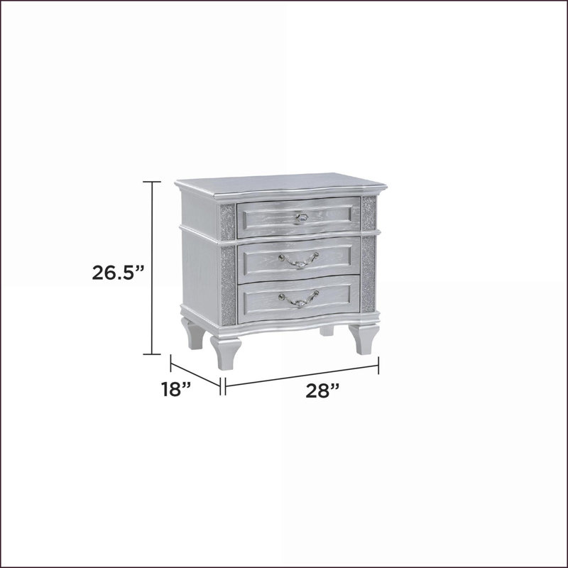 Table de chevet 3 tiroirs Mystic