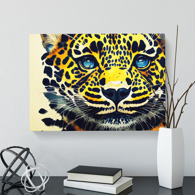 Watercolour Leopard Vol.2 - Wrapped Canvas, 35cm H x 50cm W x 3cm D