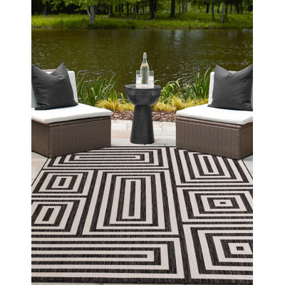 Tapis contemporain noir et blanc Bello