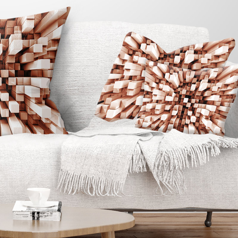 Coussin décoratif à carreaux réfléchissant - imprimé abstrait