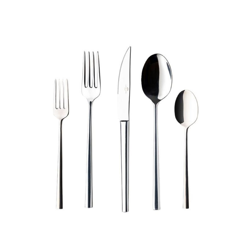 Vela Stainless Steel Flatware - Set of 5, Polished Stainless Steel