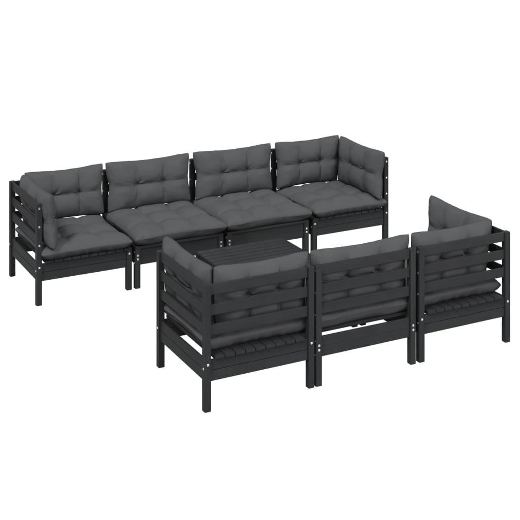 8-Sitzer Lounge-Set Kusham mit Polster