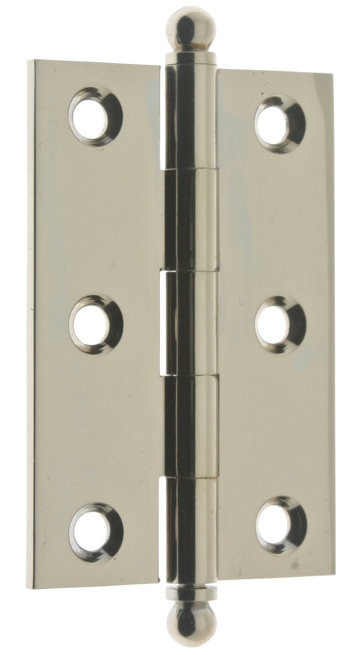 Solid Brass Mortise Hinge, Bright Nickel